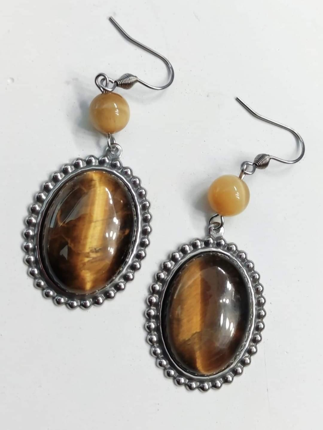 Boucles d'oreilles œil de tigre 