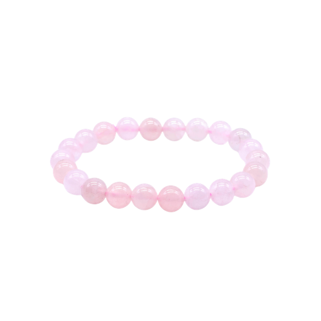 💙 Quartz rose – Bracelet élastique perles 8 mm – Origine Brésil – Gisement de Minas Gerais – Qualité A