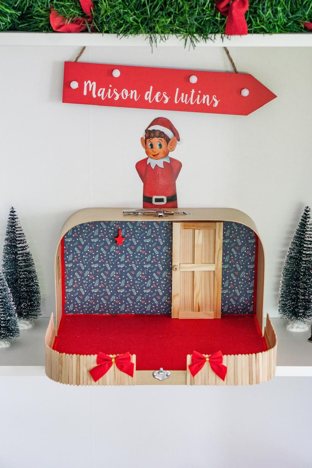 Valise magique - motif houx de Noël