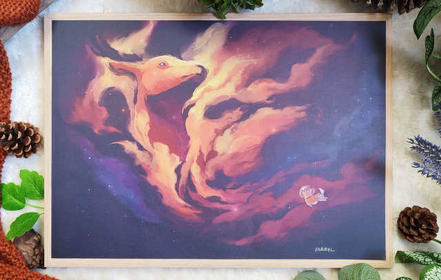 Tirage Premium A3 Space Corgi