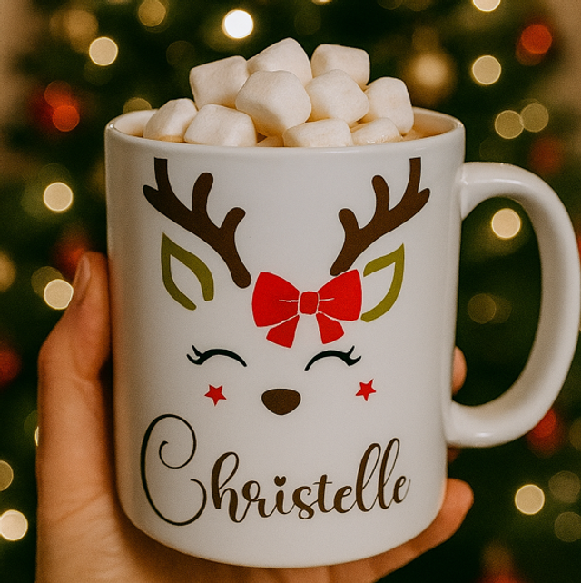 Mug Renne Élégant personnalisé 🎄🦌✨ 340 ml