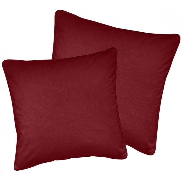Enhanced Living Pair of Soft Velvet Red Cushion Covers - Cushion Cases