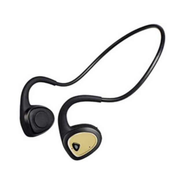 Hanngo.R R10 Auriculares Inalámbricos de Conducción Ósea Bluetooth 5.0 Cascos Deportivos Audífono para Correr Ciclismo con Micrófono Integrado Oro