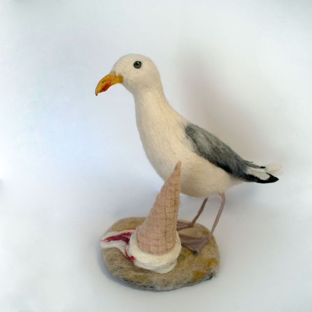 Seagull - needle felted sculpture