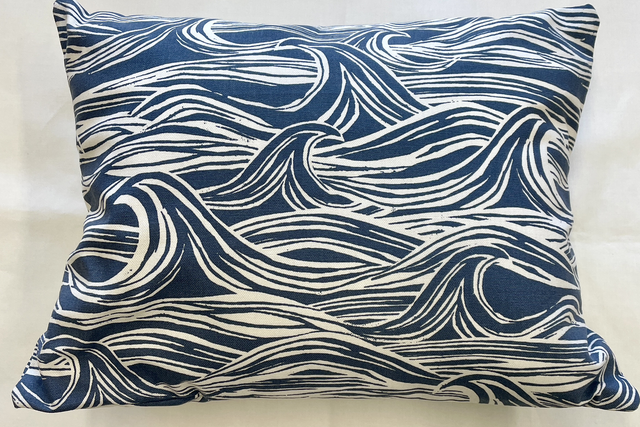Navy Wave Cushion