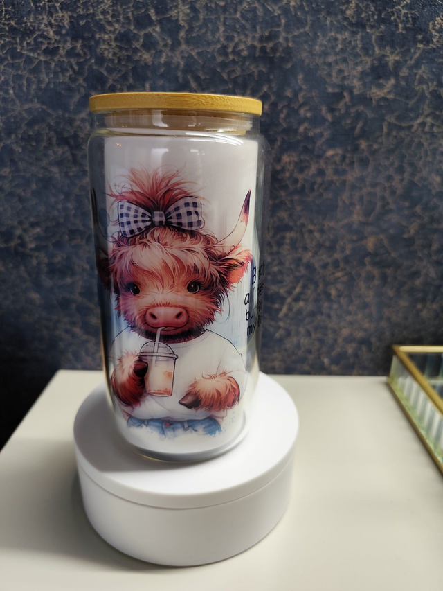 Moo’d for Iced Coffee  - Personalised glass tumbler