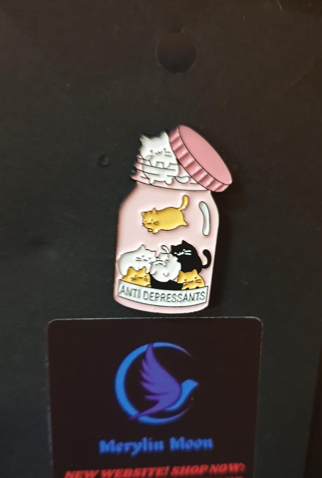 Cat Anti Depressants Pin Badge