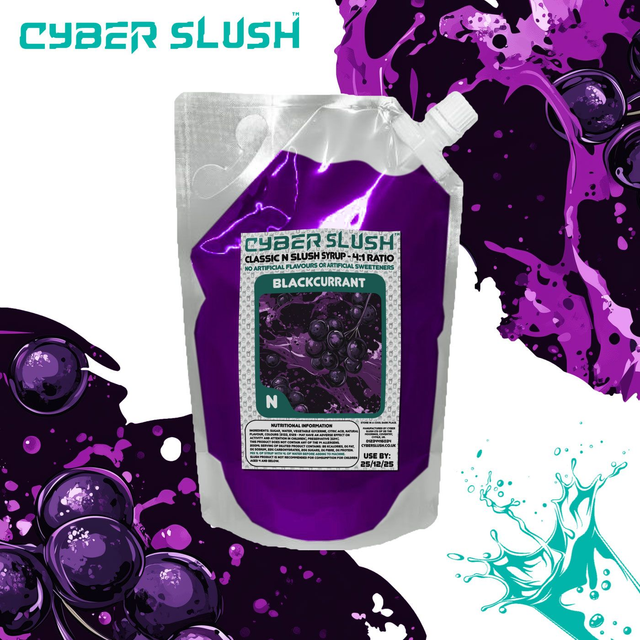 CyberSlush Blackcurrant Syrup for Ninja® Slushi - Natural Flavour / Natural Sweetness - 1L