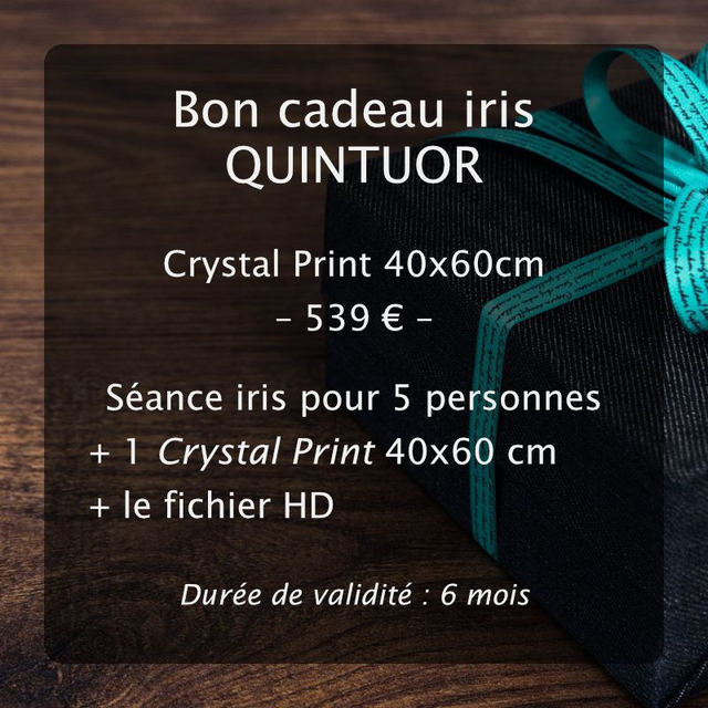 Bon cadeau "iris" - QUINTUOR - Crystal Print 40x60 cm