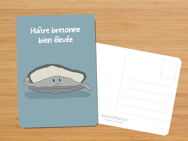 Carte postale " Huître bretonne bien élevée "