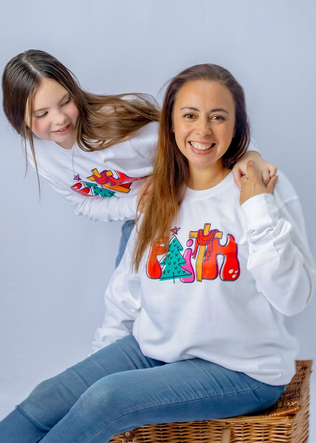 FAITH Sweatshirt in White [ADULTS]