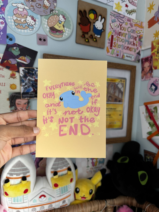 shark positivity postcard print 