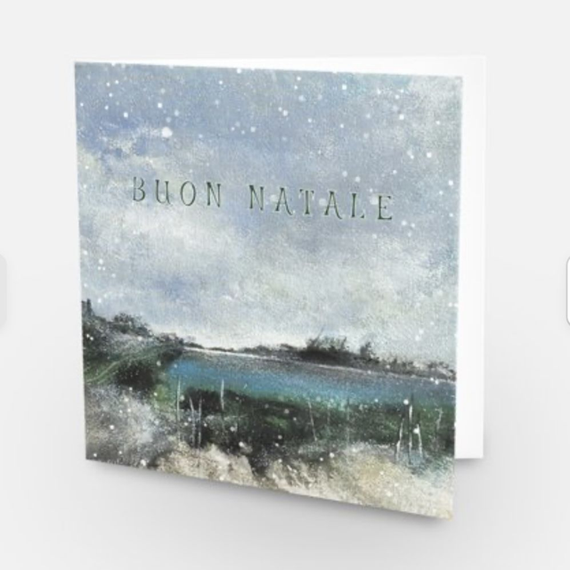 Cartolina doppia di Natale Giornata al Laghetto