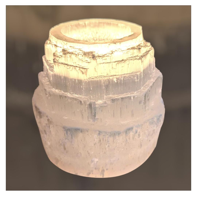 Bougeoir &quot;Montagne&quot; sélénite 