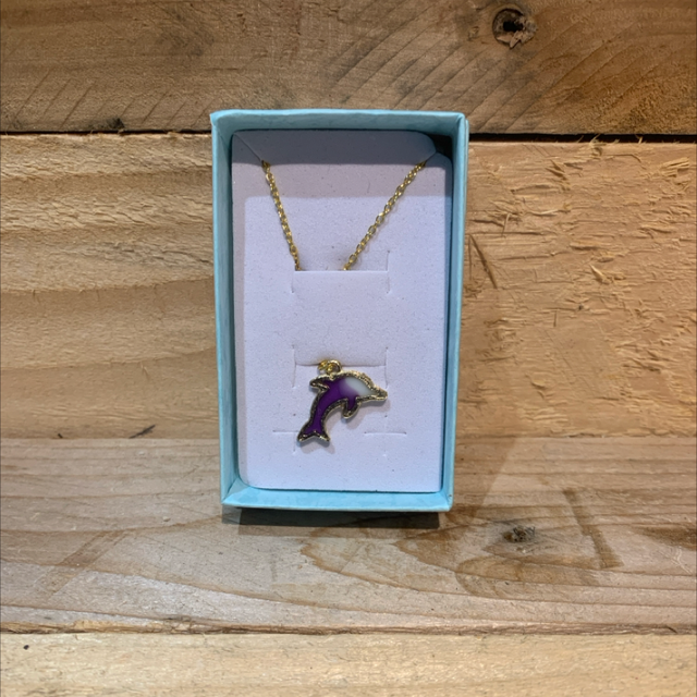 Purple Dolphin Necklace 