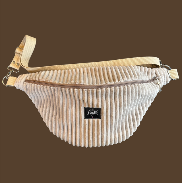 SAC BANANE VELOURS BEIGE