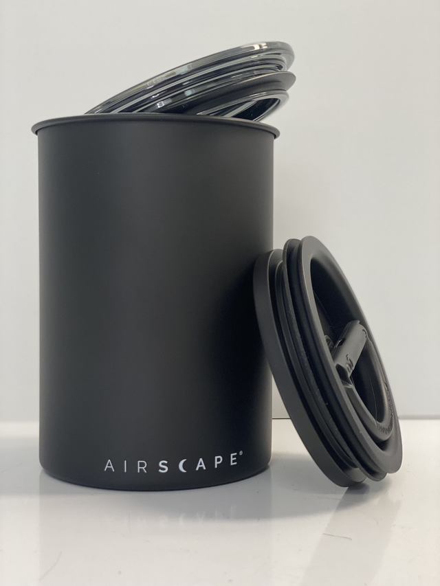 Airscape Kaffeedose klein 250gr., schwarz matt, Edelstahl