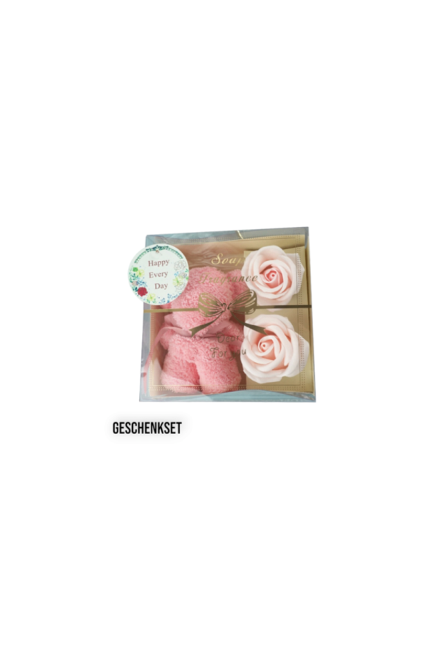 WaschBär mit Rosenseifen rosa