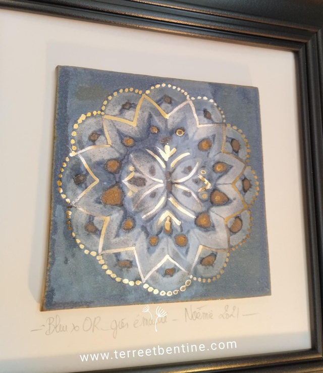 MANDALA : bleu &amp; OR