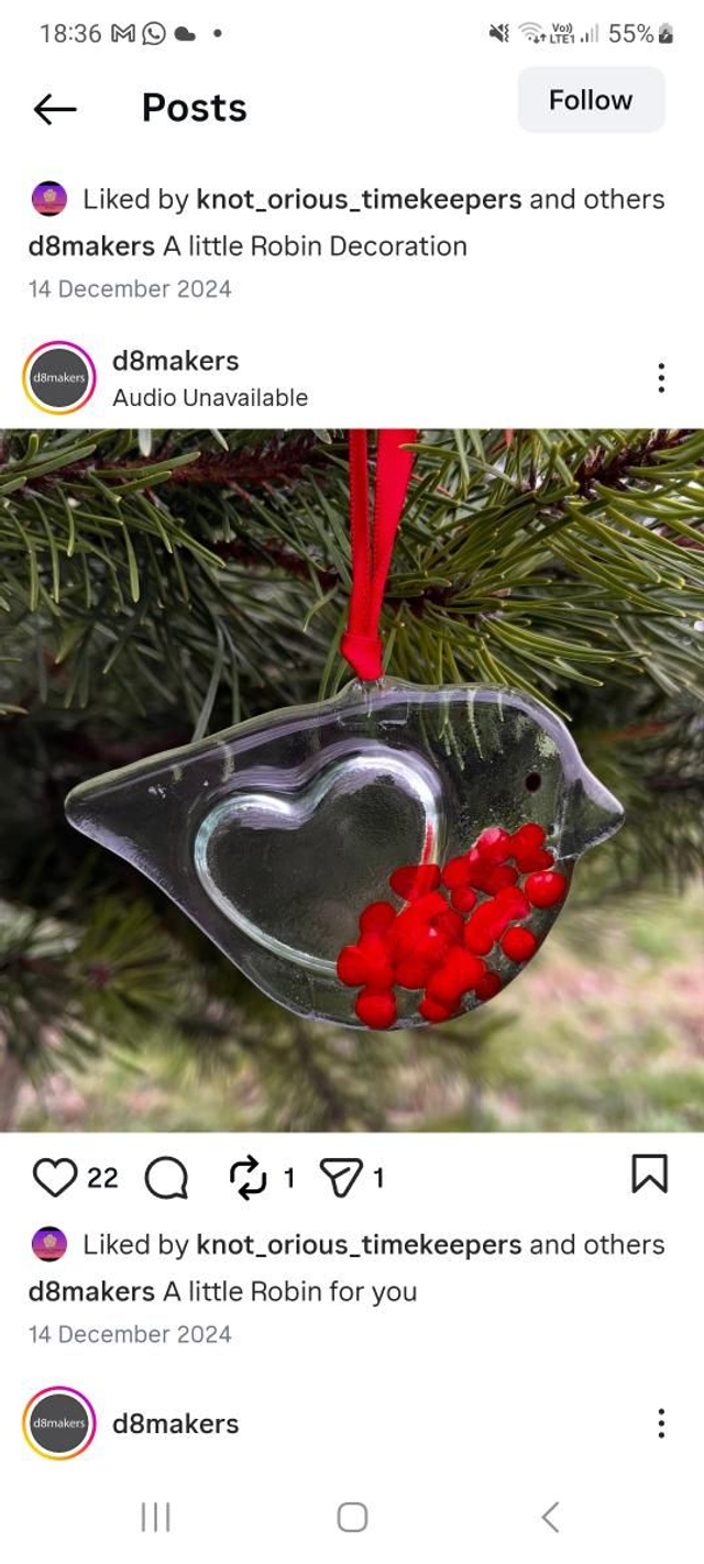 Handcrafted Robin in Gift Box