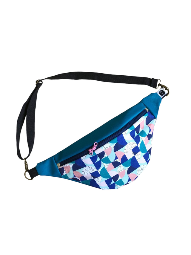 Sac Banane simili cuir - BAUHAUS -  bleu pétrole