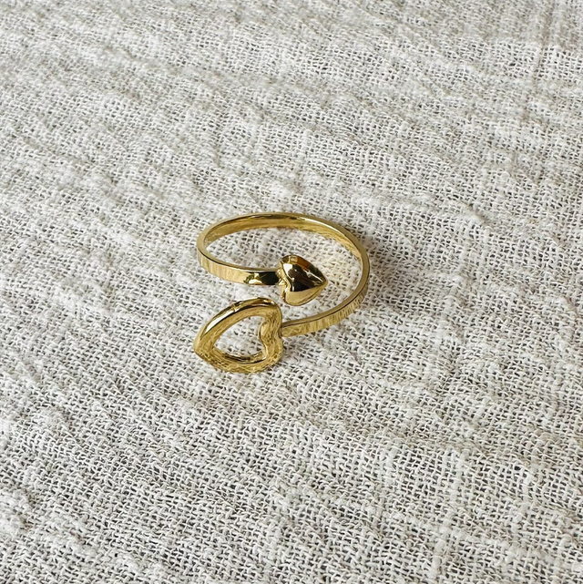 Ring hartjes goud
