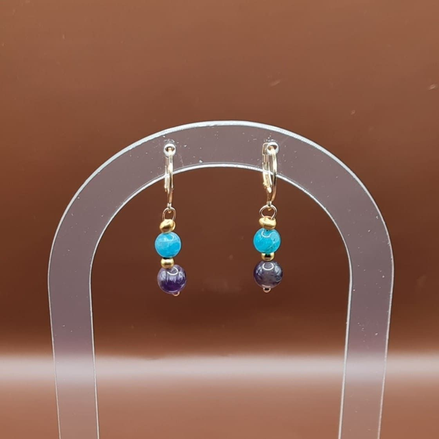 Boucles Améthyste - apatite bleue