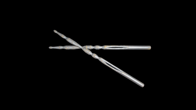 Baguettes sculptées argentée 