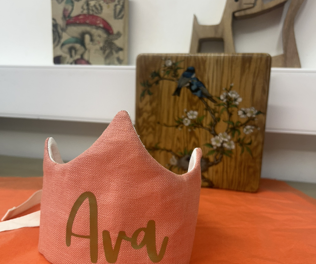 Irish linen birthday crown