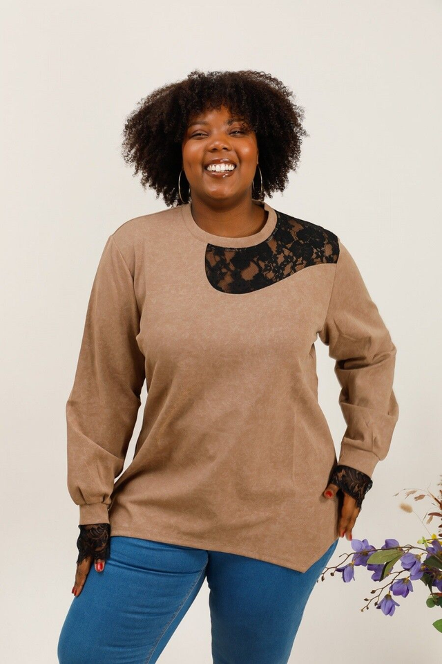 Sweat-shirt dentelles