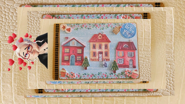 N°06 Carte 3 D  Noel " Le village en neiges " 