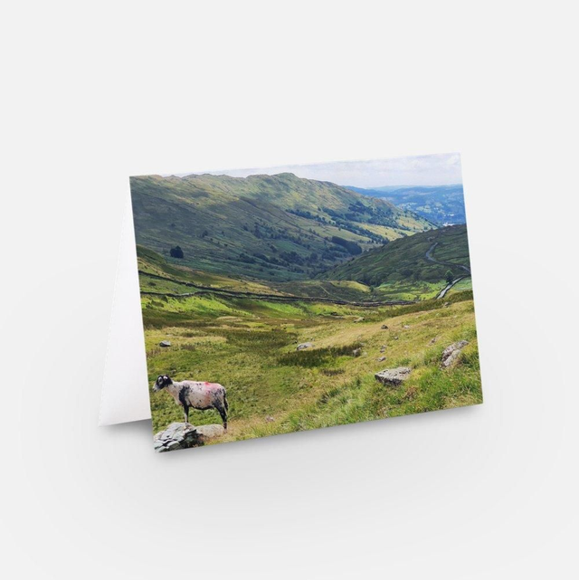 Kirkstone Pass Lake District landscape sheep Greeting card