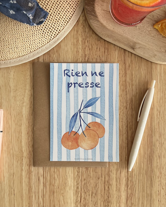 Carte Postale “Rien ne presse”- Illustration aquarelle
