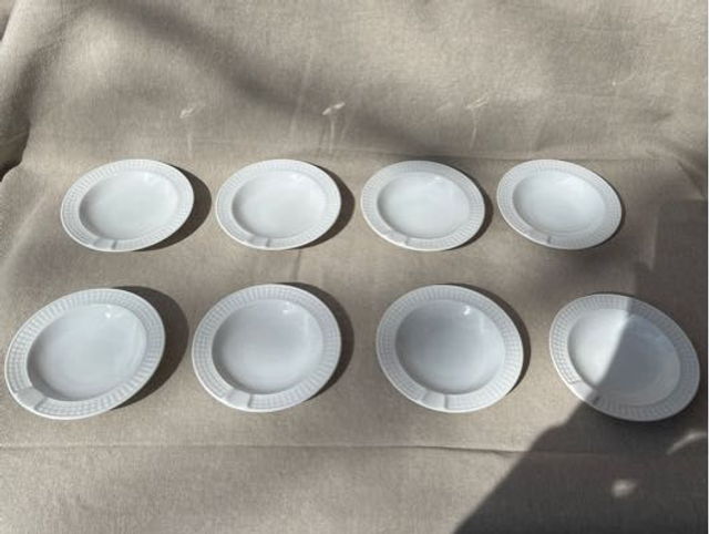 Aschenbecher 5 x Schale weiss Porzellan   Set