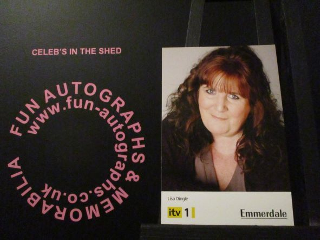 Jane Cox (Lisa Dingle) Original Emmerdale Yellow &amp; Black Itv1 Logo Cast Card