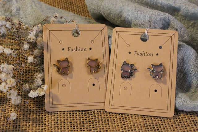 Boucles d'oreilles chatons rose