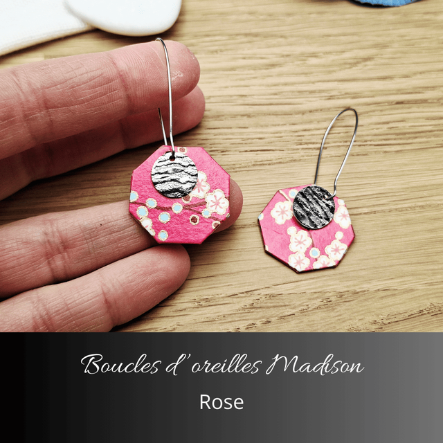 Boucles d'oreilles Madison - Rose