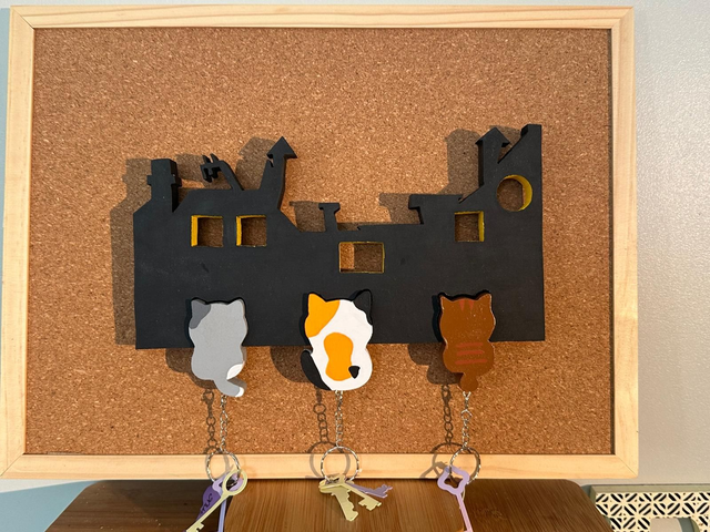 Porte porte clé 3 chats