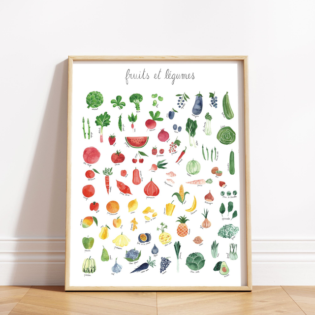Affiche "Fruits et légumes" - en français et en euskara