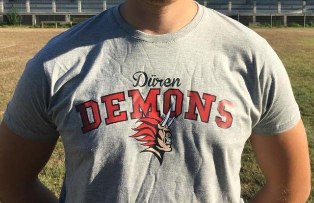 T-Shirt Demons Damen (grau/rot)