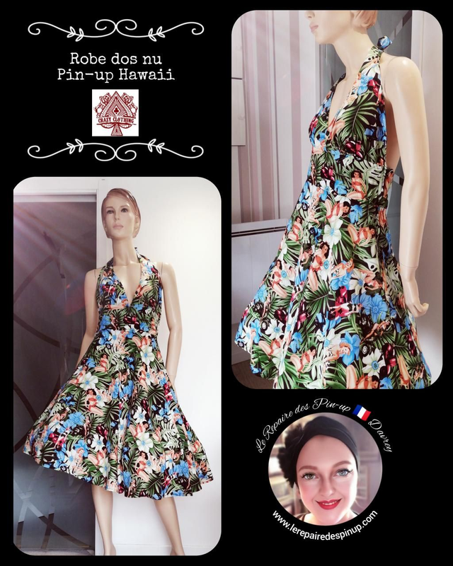 Robe Crazy Clothing Dos nu Pin-up Hawaii T40