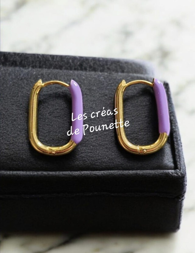 Créoles ovales colorées