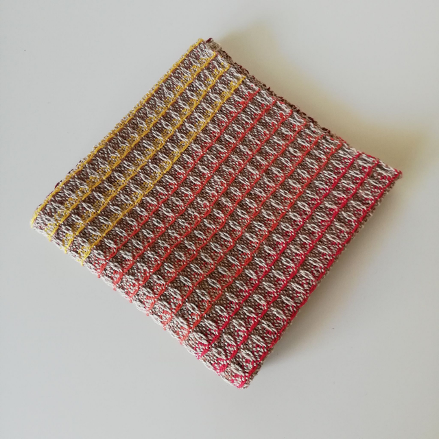 Lavette débarbouillette en coton-lin bio tissée main - 30x30cm