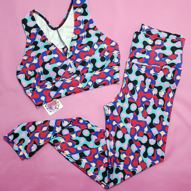 Conjunto Fitness Estampado Legging + Top com Bojo