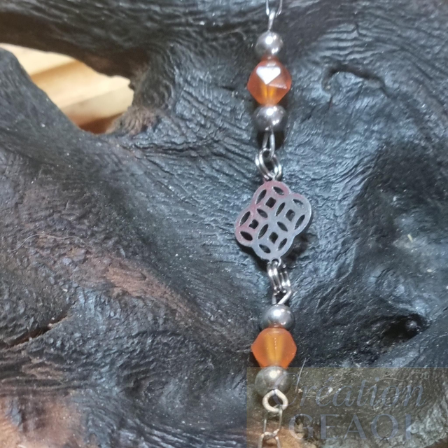 Bracelet Arabesque: Agate rouge Cornaline