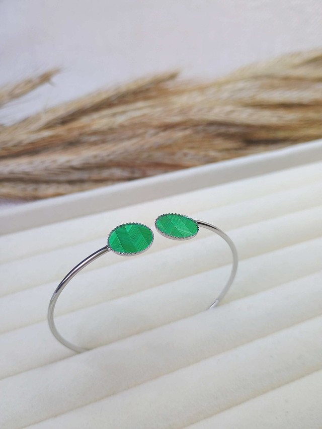 Bracelet JONC Chevrons Vert pomme