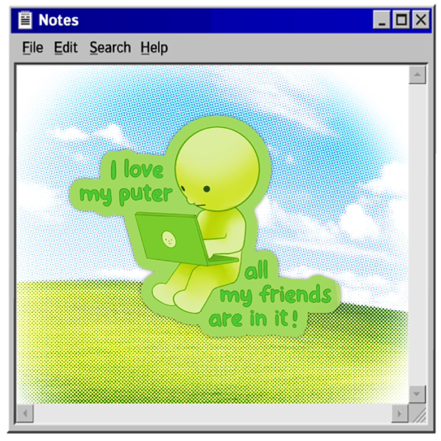 smiski « i love my puter » glossy vinyl sticker