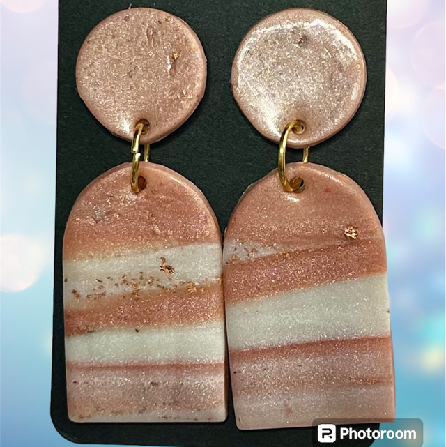Rose Gold Shimmer Dangle Earrings