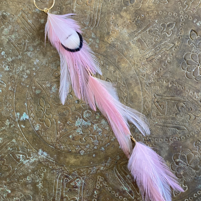 Boucle d’oreille Liane rose poudrée