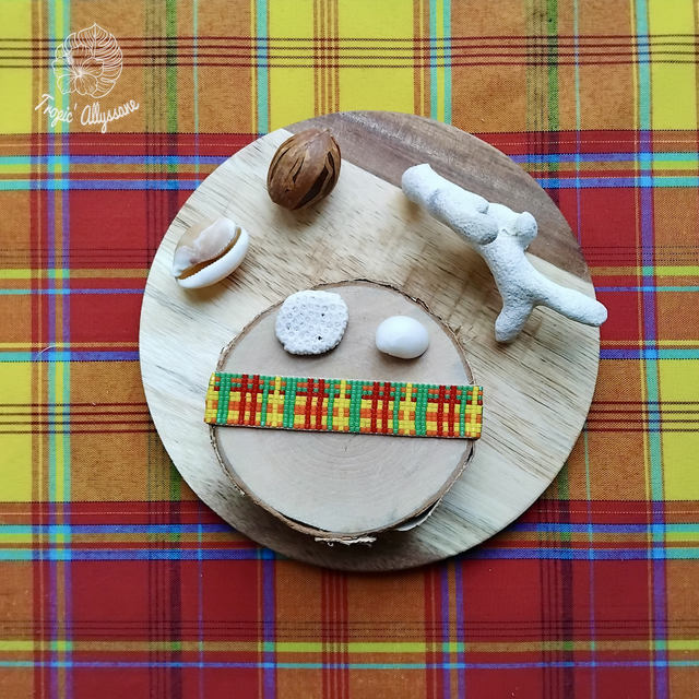 Madras Tissé (Large): Rouge / Jaune / Orange / Vert